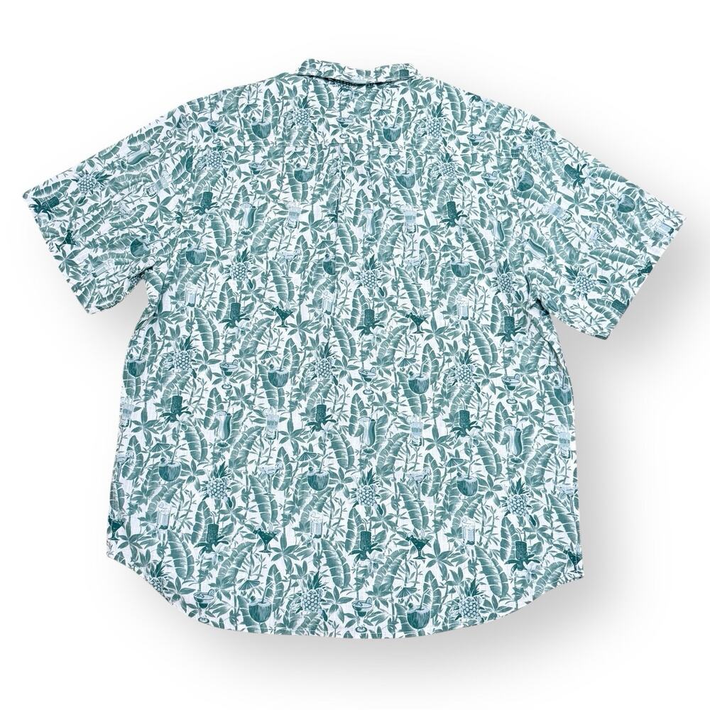NWT Tommy Bahama Mens L Deep Sea Teal Cotton Tropical Pineapple Print Camp Shirt - Picture 6 of 9